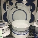 NAVY AND WHITE 4 PERSON DINNER SET S&P INK DESIGN